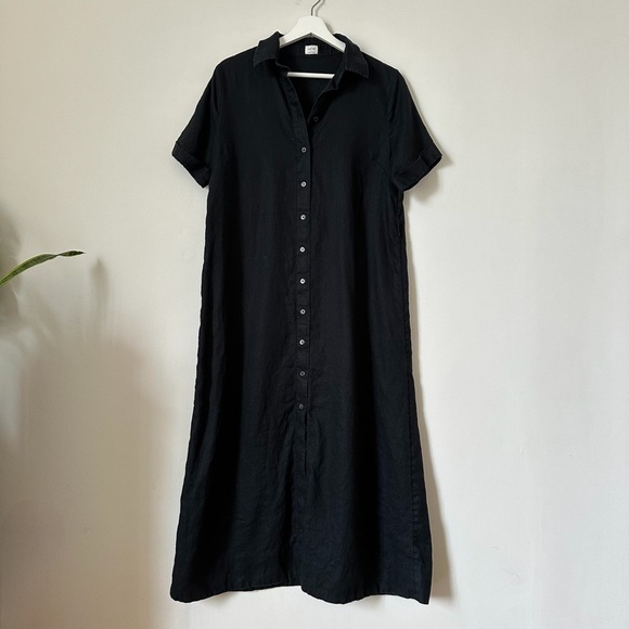 Aritzia Wilfred Eleta Linen Maxi Dress In Dark Night Navy Size S - Picture 8 of 10